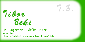 tibor beki business card